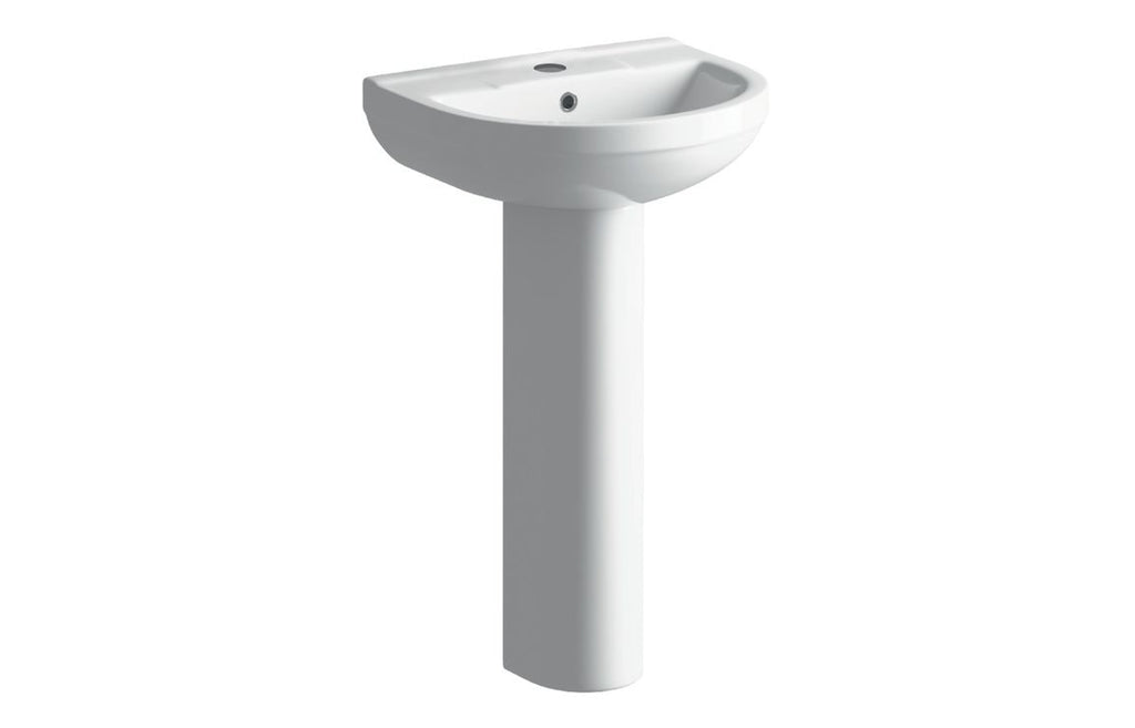 HOTT1822 - Hillier 500x390mm 1TH Basin & Full Pedestal image