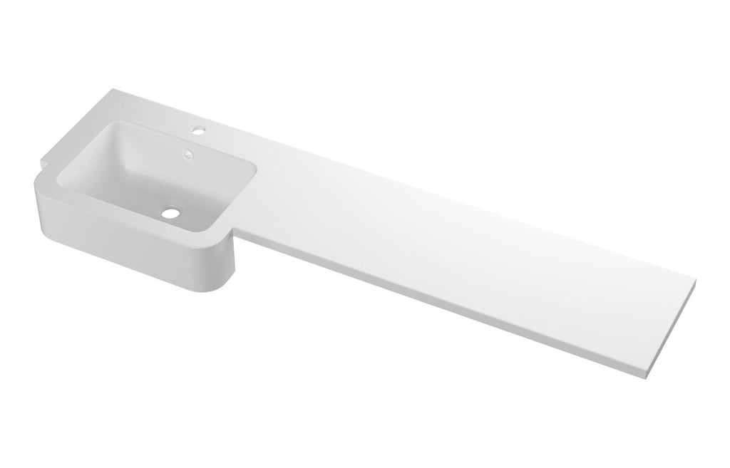 HOTT109926 - 1542mm Standard Square One-Piece Basin & Overflow Ring - Left Hand image