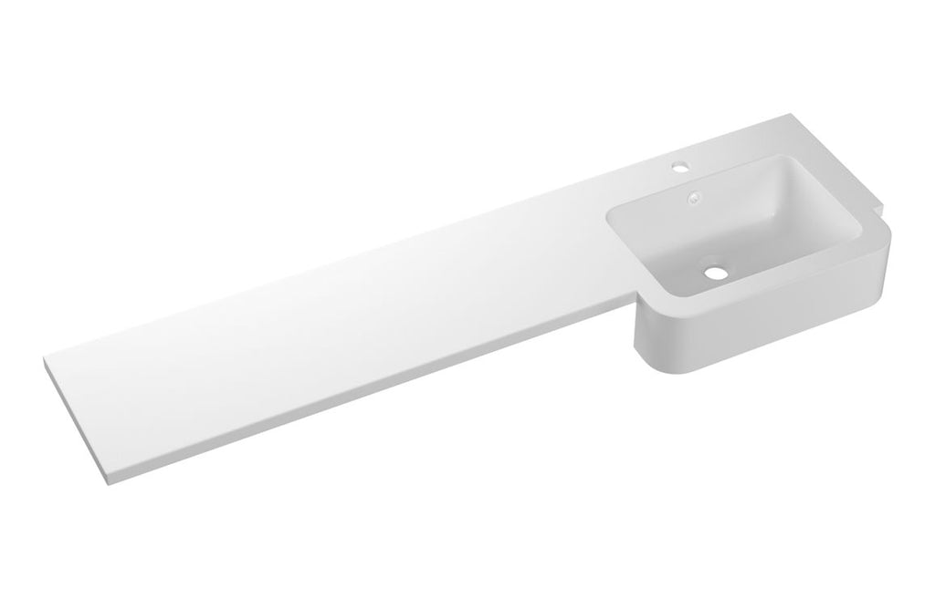 HOTT109927 - 1542mm Standard Square One-Piece Basin & Overflow Ring - Right Hand image