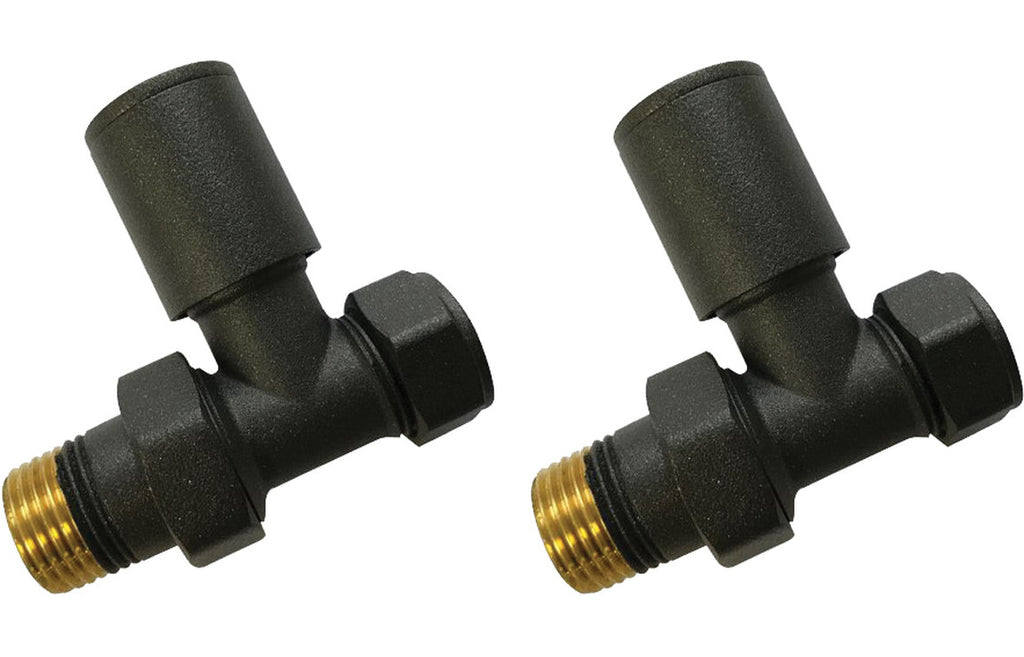HOTT103015 - Patterned Anthracite Radiator Valves - Straight image