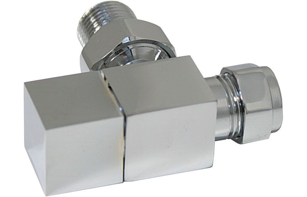 HOTT103019 - Square Chrome Radiator Valves - Angled image