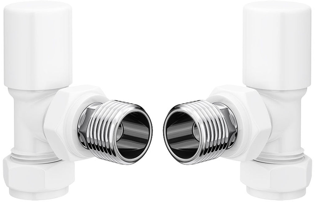 HOTT104988 - Patterned White Radiator Valves - Angled image