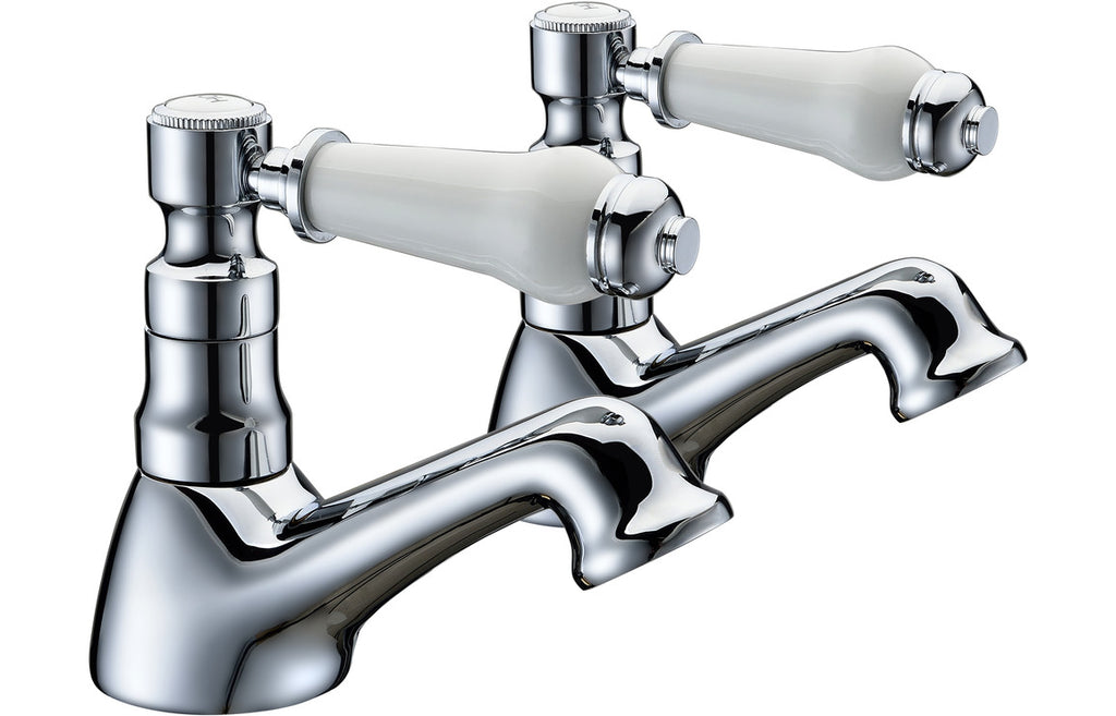 HOTT105755 - Oxford Lever Bath Pillar Taps - Chrome image