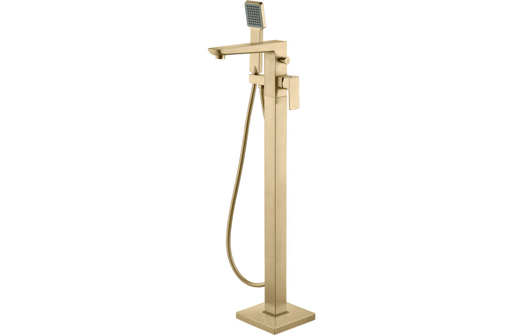 HOTT105811 - Mercio Floor Standing Bath/Shower Mixer - Brushed Brass image
