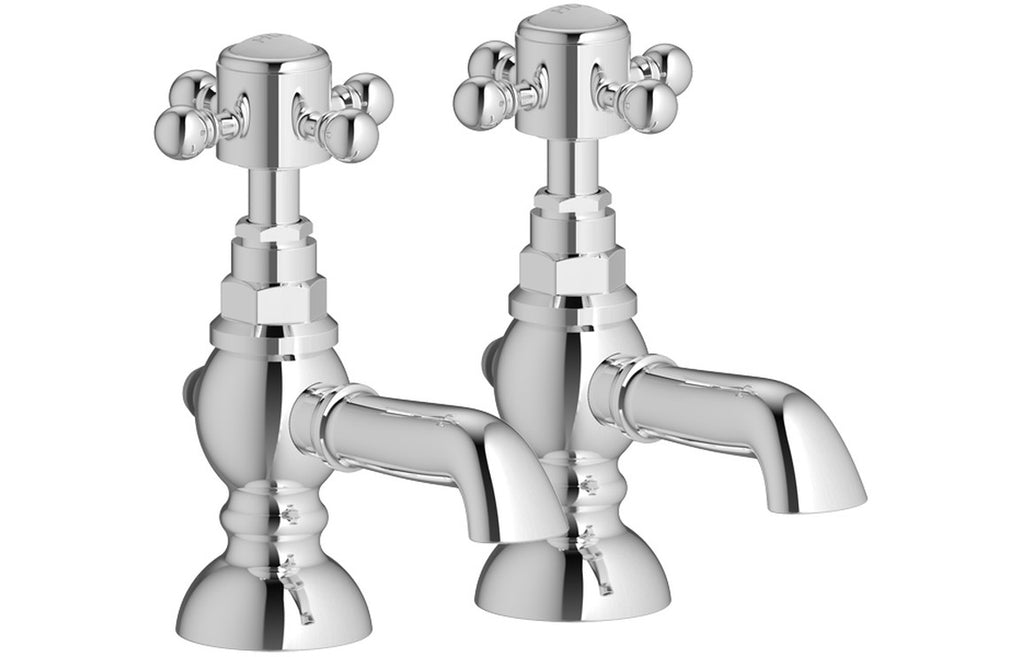 HOTT105776 - Oxford Round Basin Pillar Taps - Chrome image