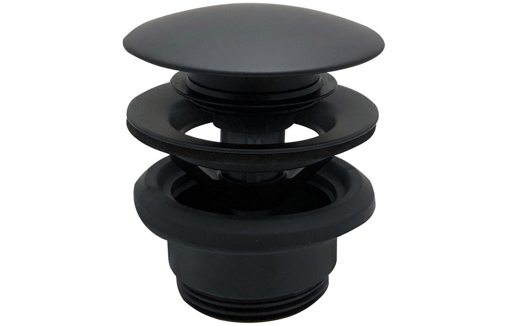 DITW0052 - Vema Unslotted Push Button Waste - Matt Black image