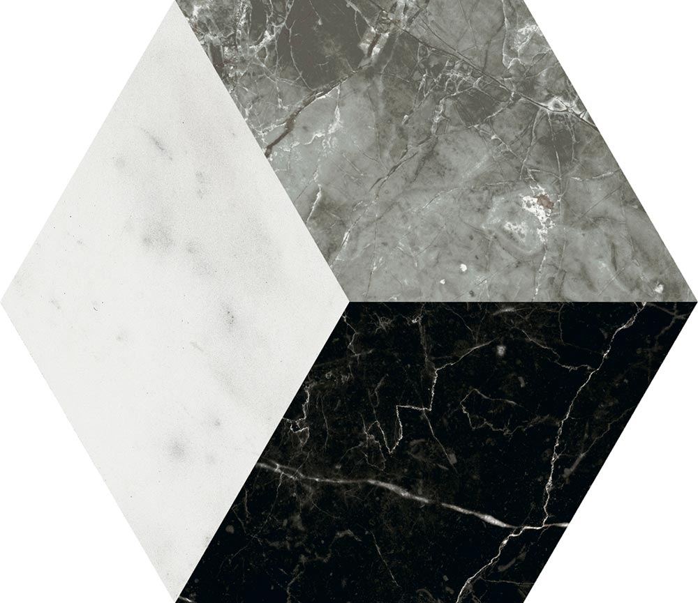 HTS0243 - Mia  150mm x 173mm x 8.2mm Hex Décor Mix Grigio image