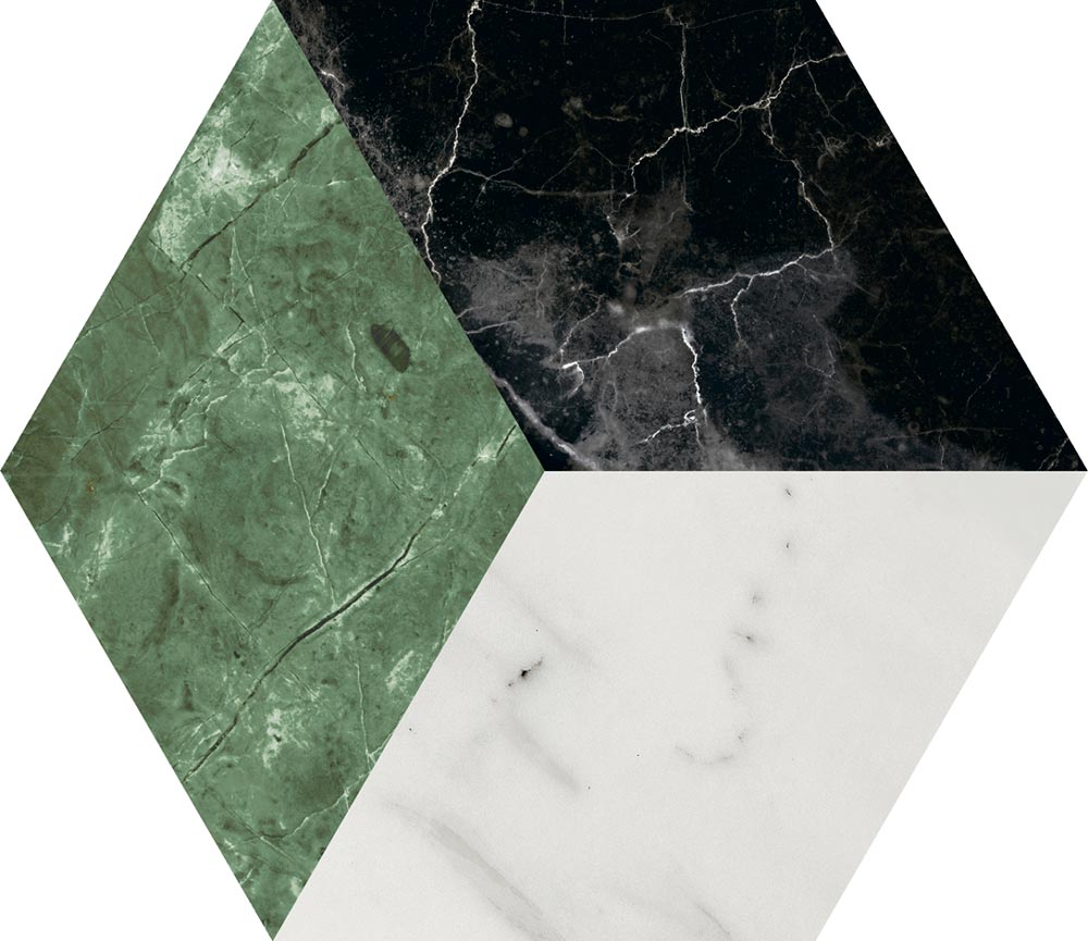 HTS0242 - Mia  150mm x 173mm x 8.2mm Hex Décor Mix Verde image