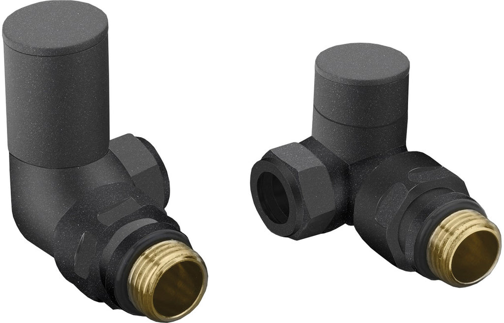 HOTT103017 - Patterned Anthracite Radiator Valves - Corner image