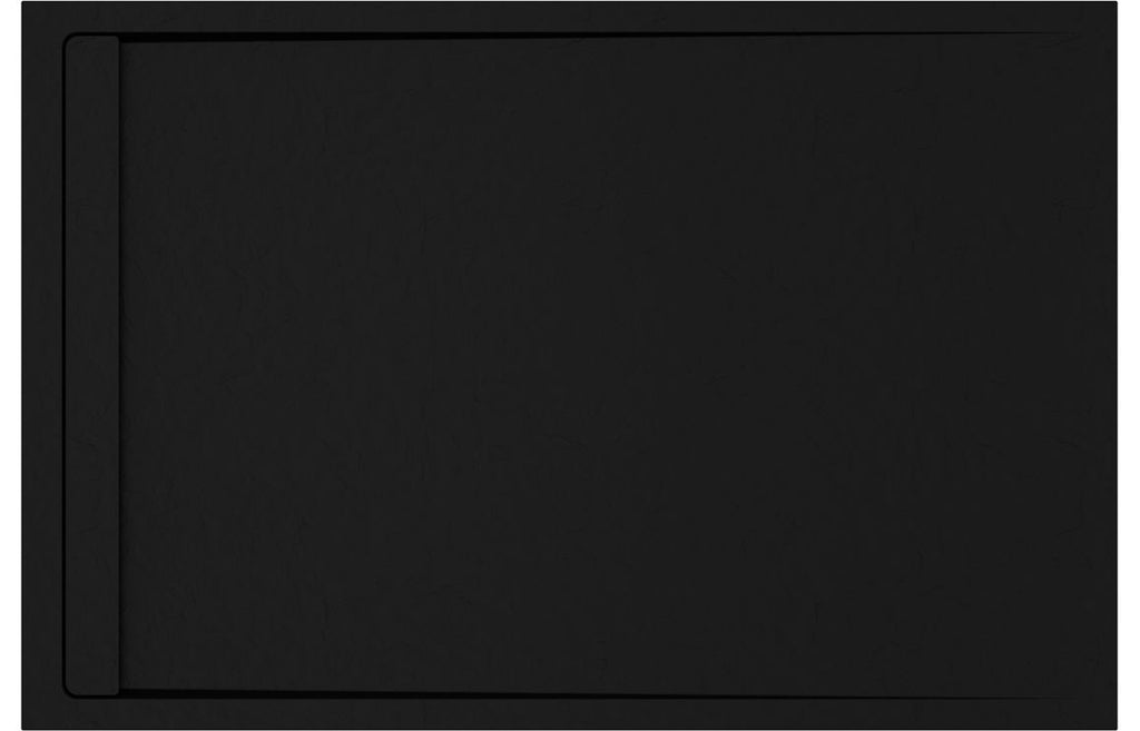 HOTT111457 - 30mm Linear Slate 1400x800mm Rectangular Tray & Waste - Black image