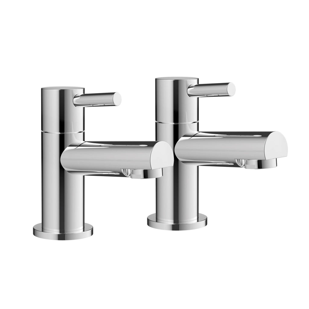 SWBR009 - Elfield Tap Pair for 2 Tap Hole Basin w/ Pop Up Waste - Chrome image
