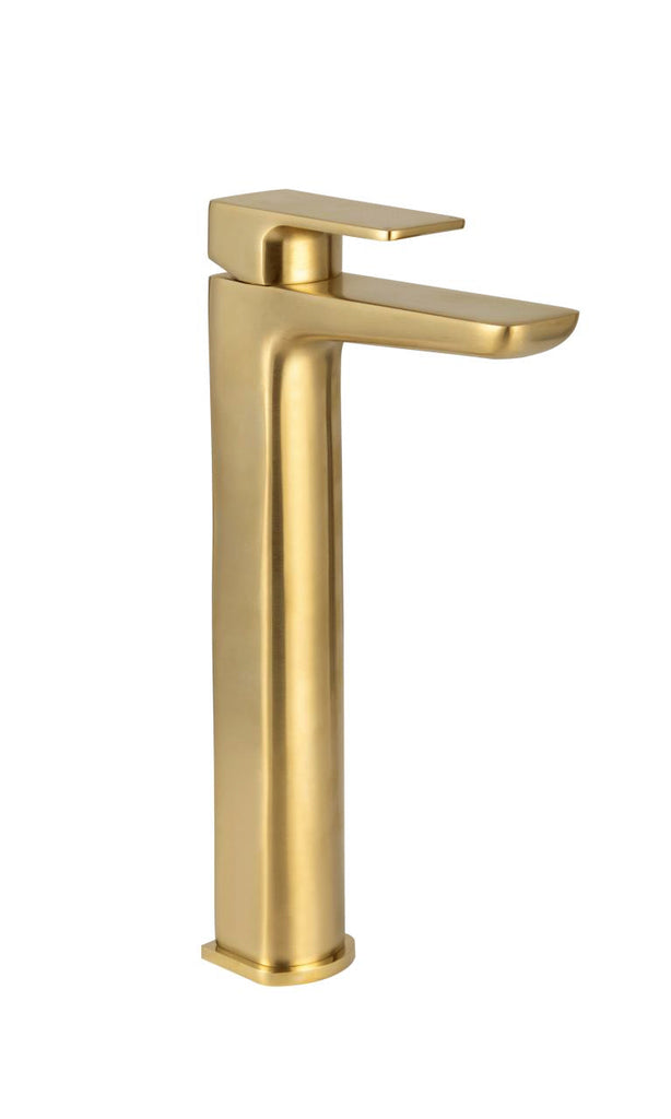 SWBR034 - Hazeley PVD Coated Tall Mono Basin Mixer w/ Pop Up Waste - Brushed Brass image