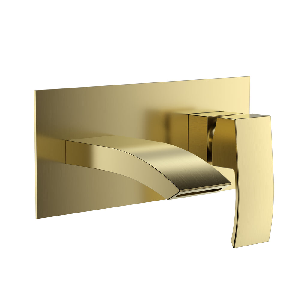 SWBR066 - Linford PVD Coated Wall Mounted Bath Filler - Brushed Brass image