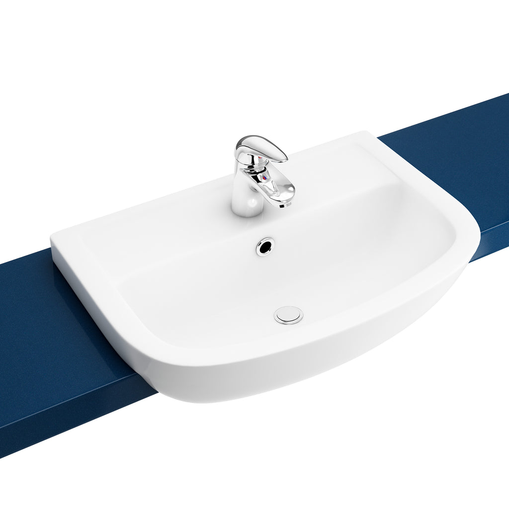SWCE001 - Howe 560mm x 380mm Semi Recessed 1 Tap Hole Basin - White image