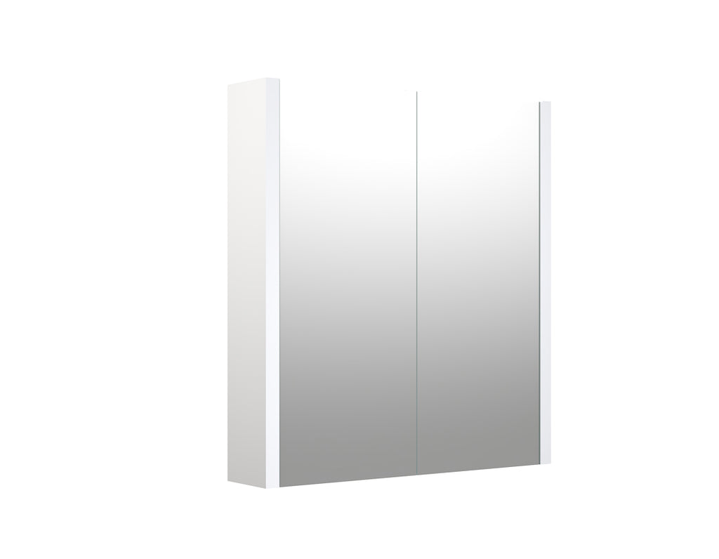 SWFU019 - Glebe 580mm x 650mm 2 Door Mirror Cabinet w/ Glass Shelves - Matt White image