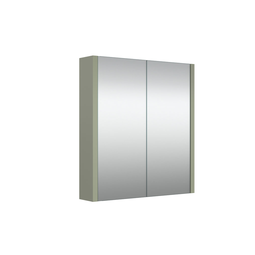 SWFU032 - Glebe 580mm x 650mm 2 Door Mirror Cabinet w/ Glass Shelves - Savannah Green image