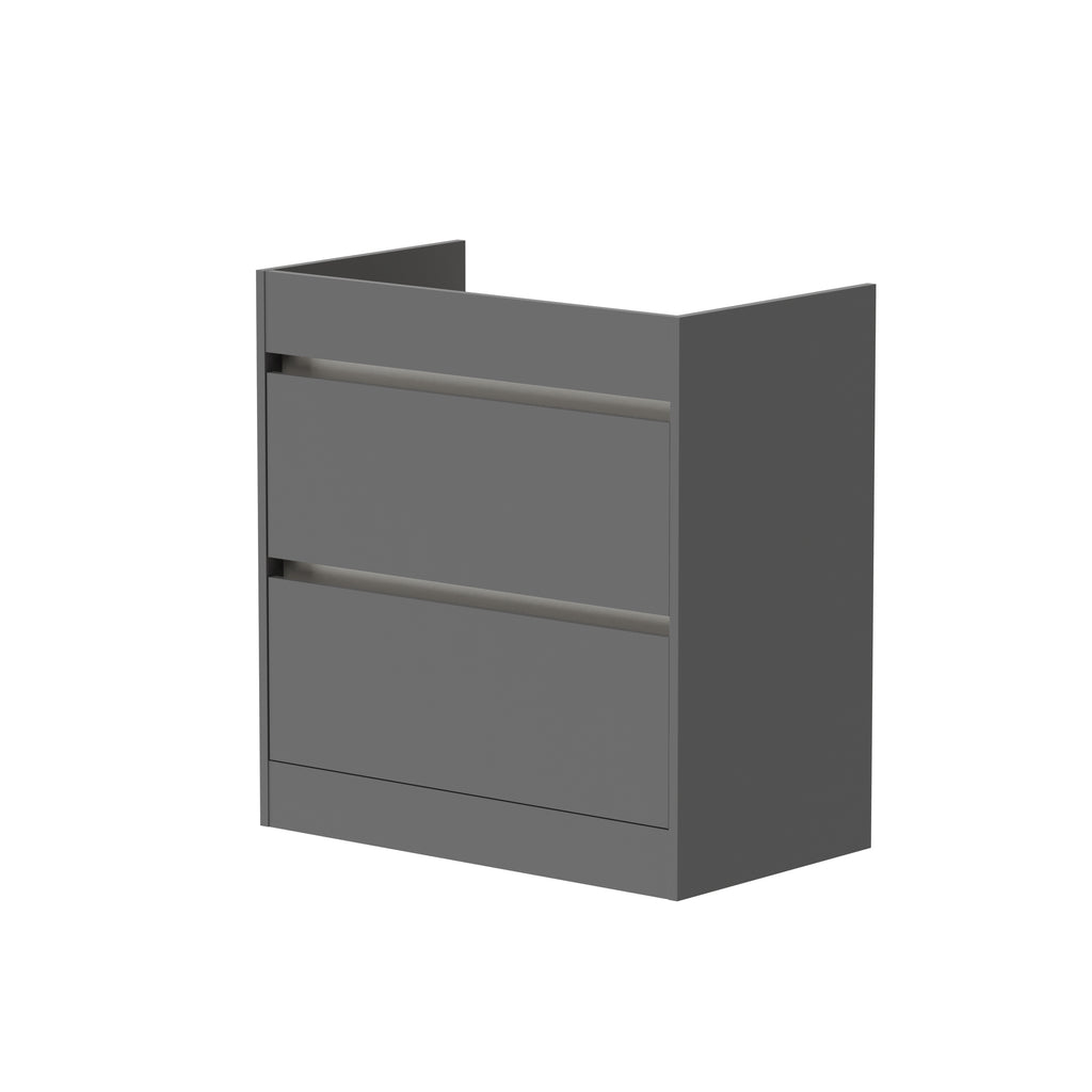 SWFU041 - Glebe 790mm x 830mm x 455mm 2 Drawer Floorstanding Vanity Unit - Matt Grey image