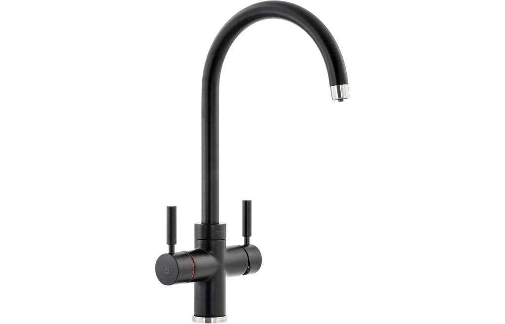 PT1104 - Abode Prostream 3 IN 1 Swan Spout Monobloc Tap - Matt Black image