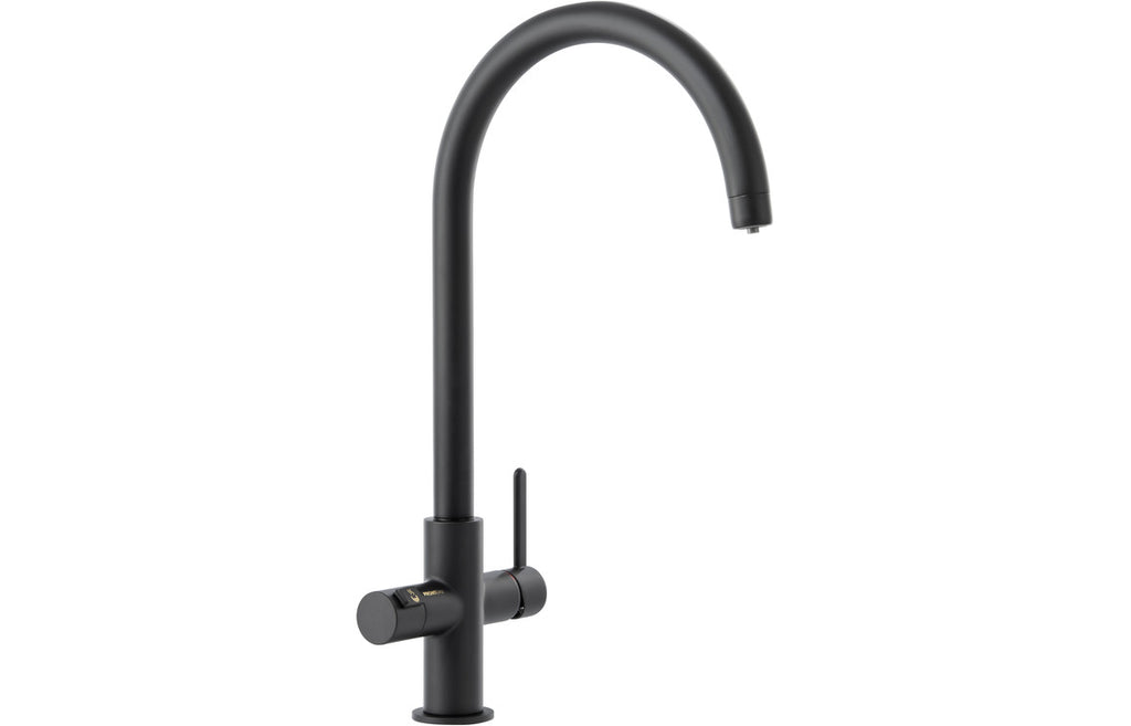 PT1132 - Abode Prothia 3 IN 1 Swan Spout Slimline Monobloc Tap - Matt Black image