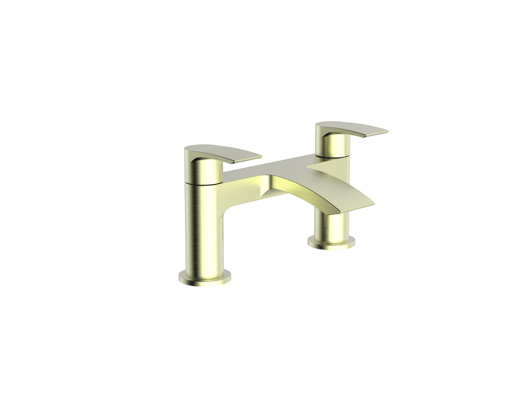 SWBR063 - Linford PVD Coated One Spout Bath Filler w/ 2 Tap Holes - Brushed Brass image