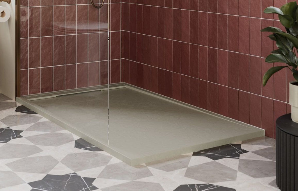 HOTT116227 - 30mm Slate 1200x800mm Rectangular Tray & Waste - Latte image