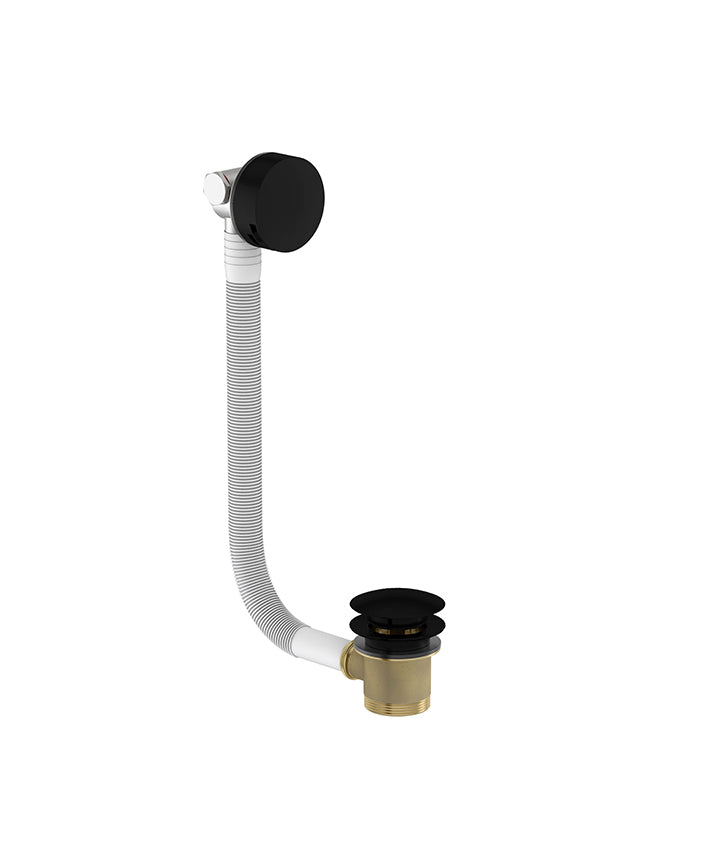 TAL-102-MN - Alek Round bath filler with clicker waste and overflow - Matt Black image