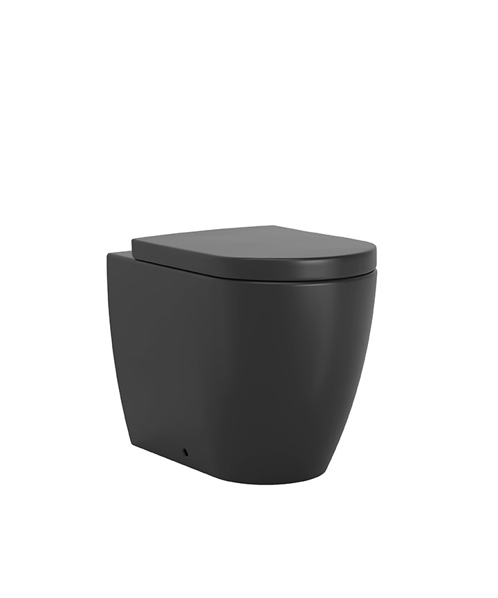TDA-211-MN-CP - Davoli Back To Wall Pan & Wrap Seat - Matt Black& Chrome Hinge Cover Caps image
