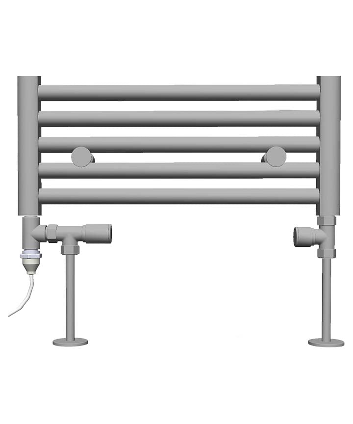 THU-210-LG - Hugo Dual Fuel Valves - Floor Plumbing Connection - Lusso Grey image