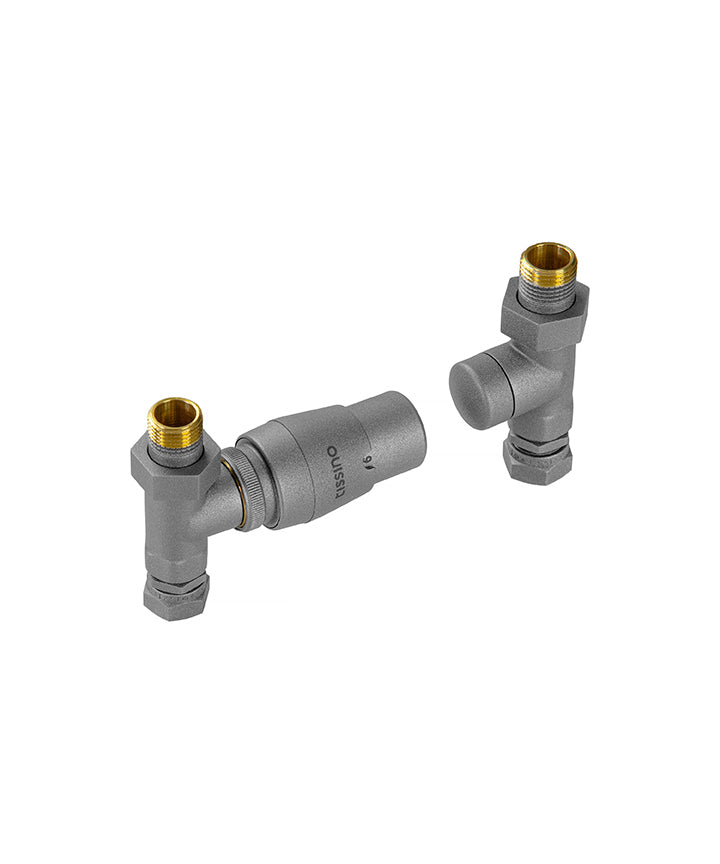 THU-303-LG - Hugo Straight Valves including Thermostatic Head - Lusso Grey image