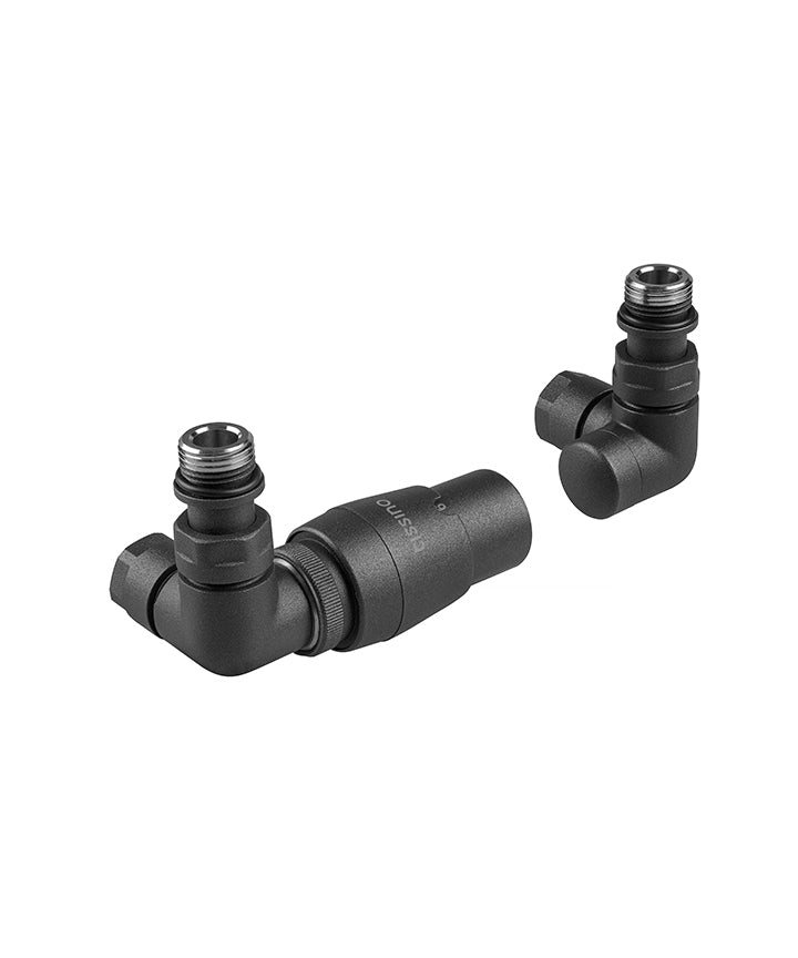 THU-304-AN - Hugo Double Angle Valves including Thermostatic Head - Anthracite image