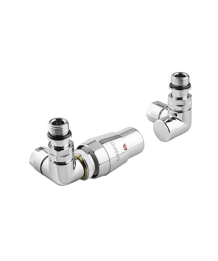 THU-304-CP - Hugo Double Angle Valves including Thermostatic Head - Chrome image