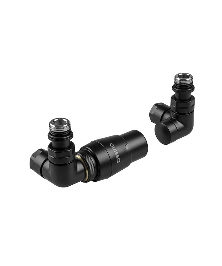 THU-304-MN - Hugo Double Angle Valves including Thermostatic Head - Matt Black image