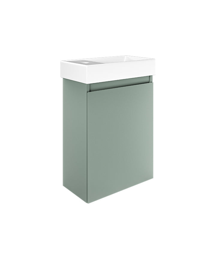 TMZ-301-SG-LH - Mozzano Cloakroom Furniture Unit - Sila Green Left Hand image