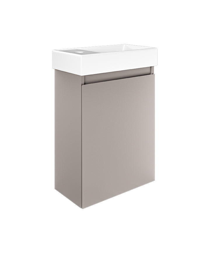 TMZ-301-ST-RH - Mozzano Cloakroom Furniture Unit - Soft Taupe Right Hand image