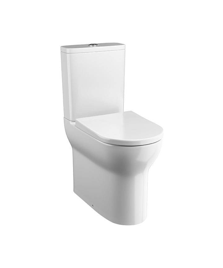 TNE-208-CP - Nerola Rimless Closed Coupled Comfort Height Pan, Cistern and Wrapover Seat - Chrome image