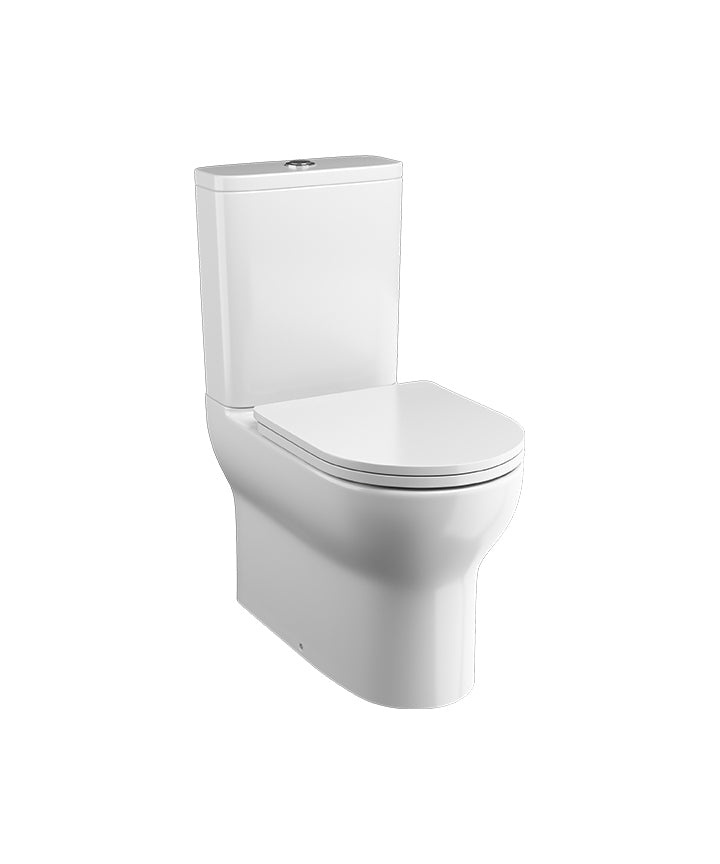 TNE-301-BB - Nerola Rimless Closed Coupled Pan, Cistern and Slimline Seat - Brushed Bass image