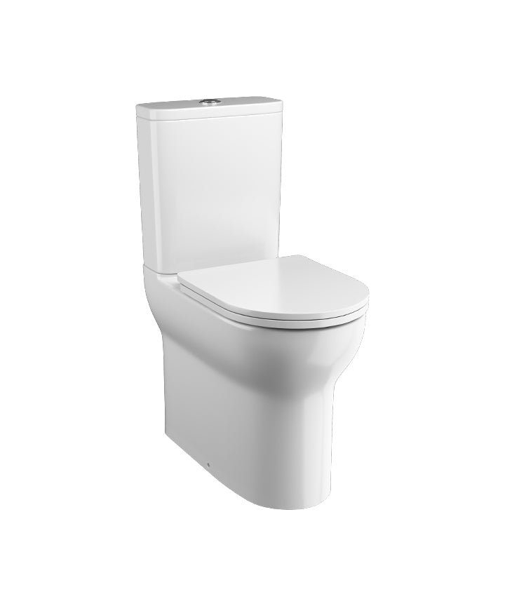 TNE-308-CP - Nerola Rimless Closed Coupled Comfort Height Pan, Cistern and Slimline Seat - Chrome image