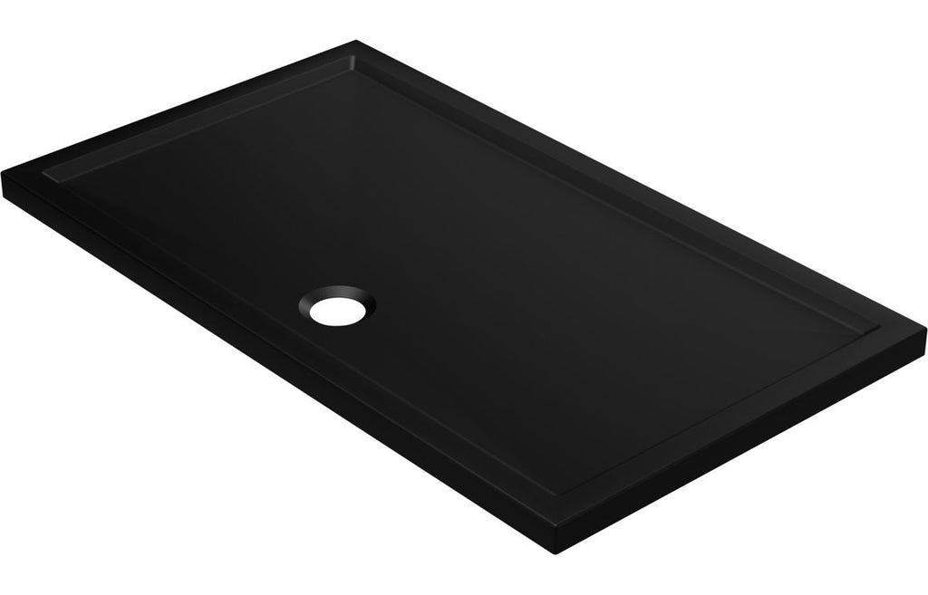 HOTT111438 - 40mm Low Profile 1700x800mm Rectangular Tray & Waste - Matt Black image