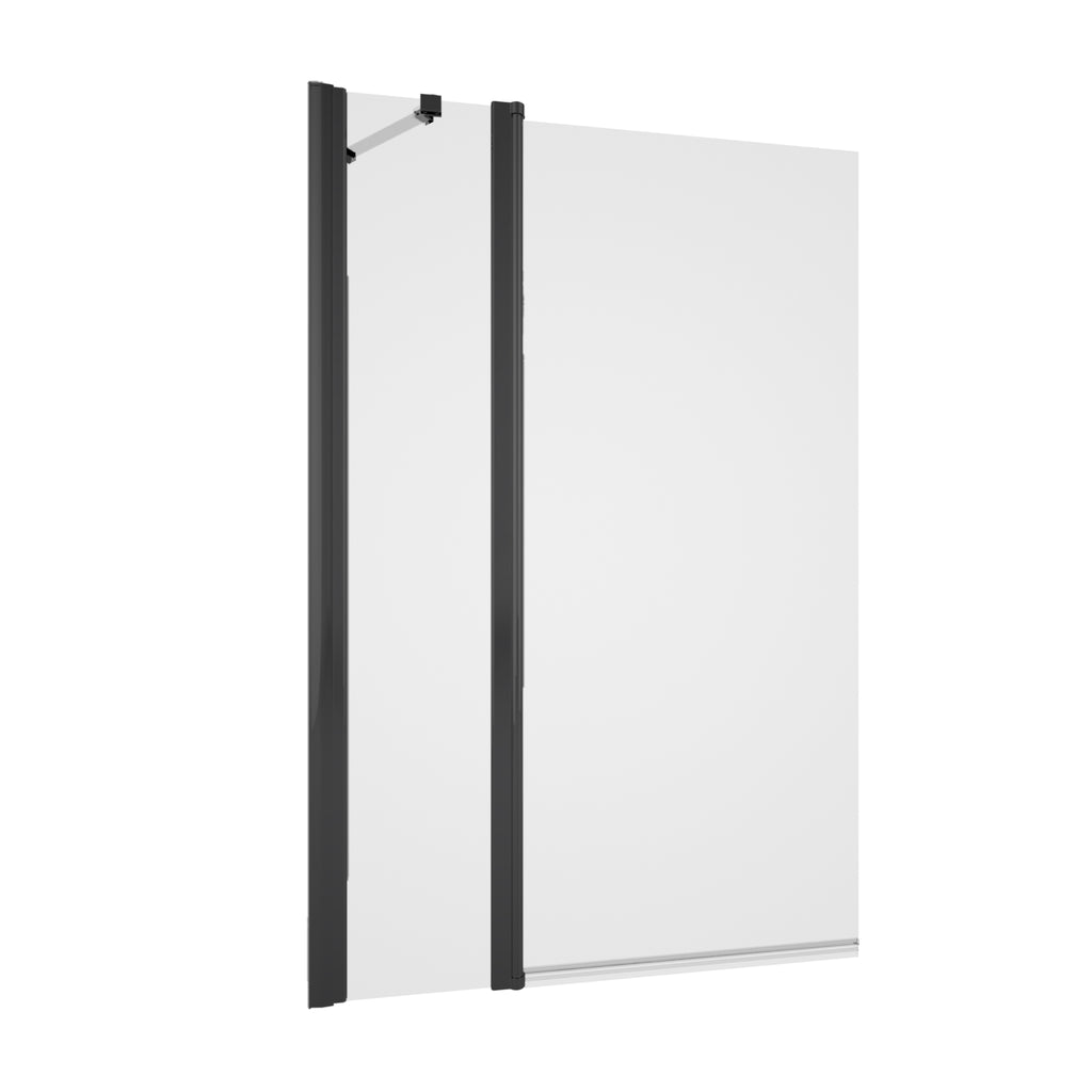 TSI-102-MN - Messina double panel rectangular bath screen - Matt Black image