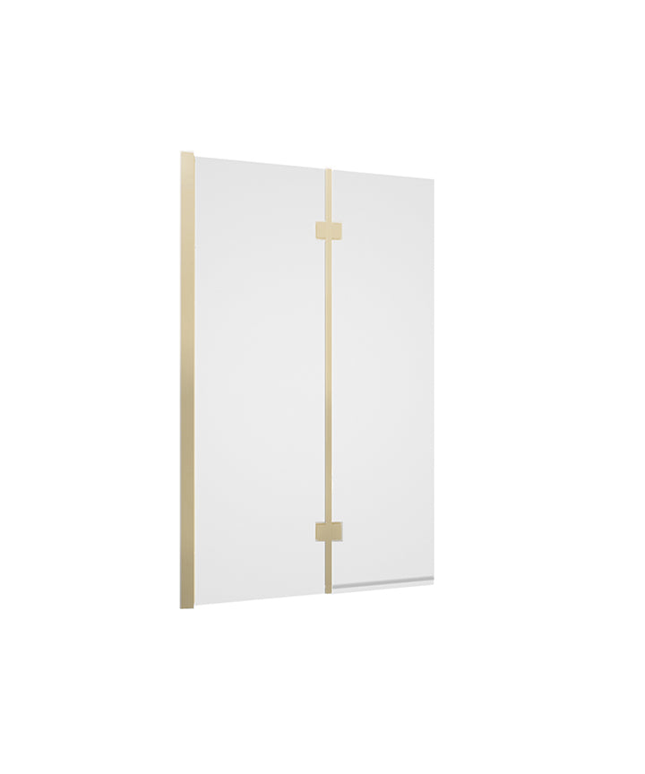 TSI-104-BB - Messina double panel hinged rectangular bath screen - RH - Brushed Brass image
