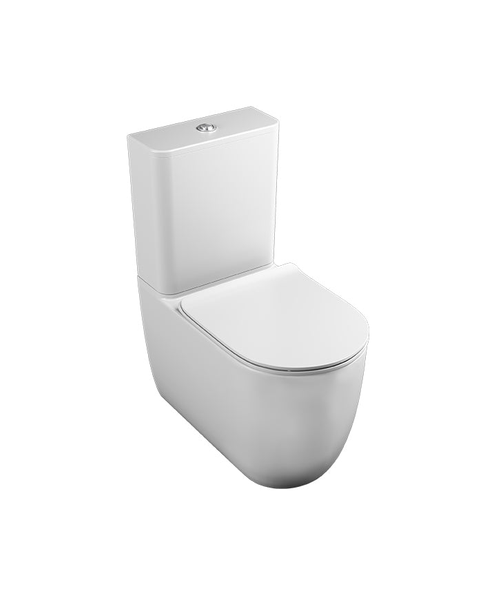 TVL-201-CP - Velino Close Coupled Pan with Seat and Cistern - Chrome Flush Button & Hinges image