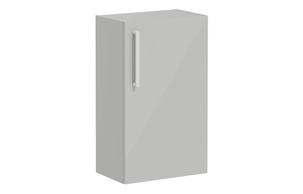 VTFT0434 - VitrA Root Flat 40cm 1 Door Slim Lower/Base Unit (RH Hinge) - Shiny Pearl Grey image