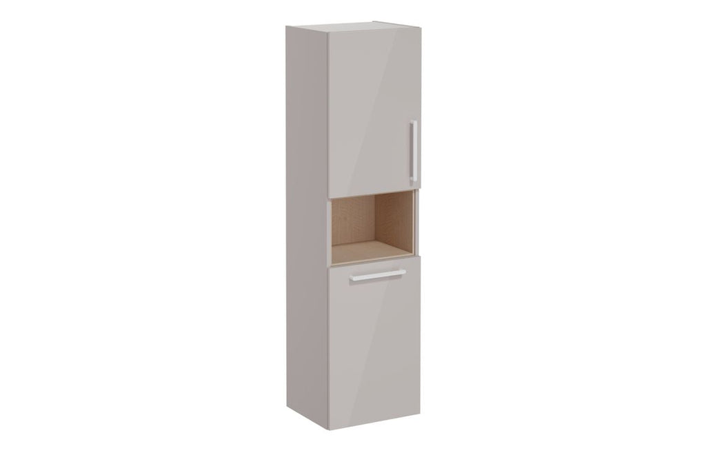 VTFT0320 - VitrA Root Flat 40cm 2 Door Semi-Tall Unit w/Laundry Basket (LH Hinge) - Bright Sahara Beige image