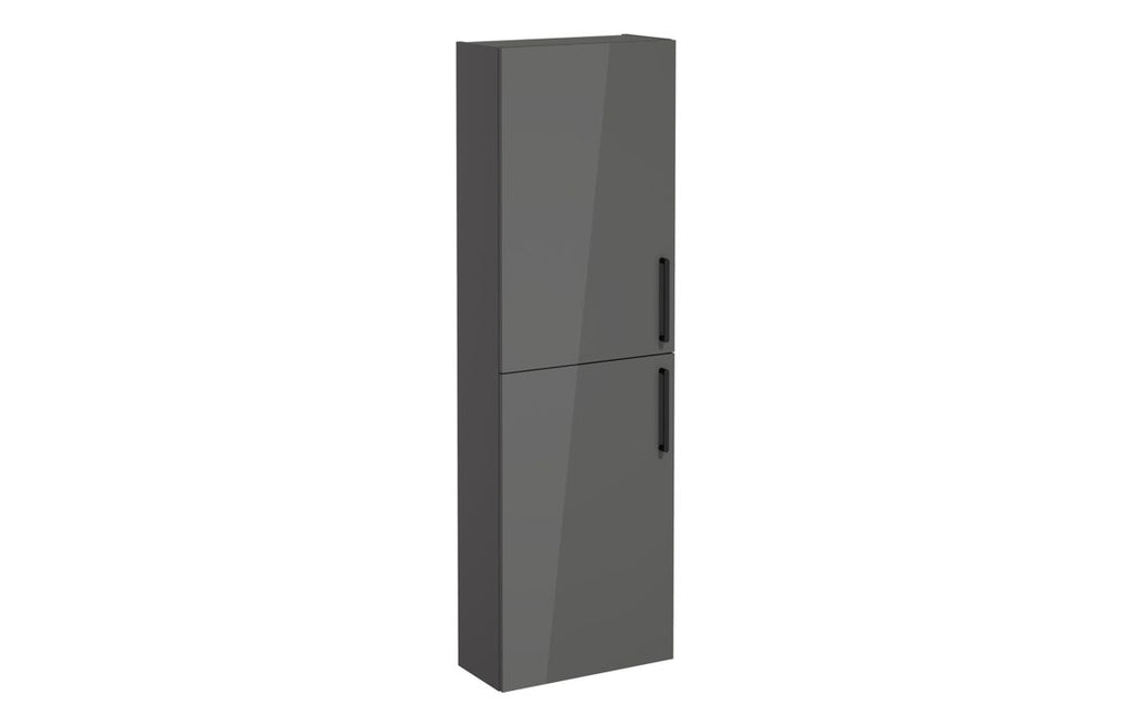 VTFT0366 - VitrA Root Flat 55cm 2 Door Slim Tall Unit (LH Hinge) - Anthracite High Gloss image