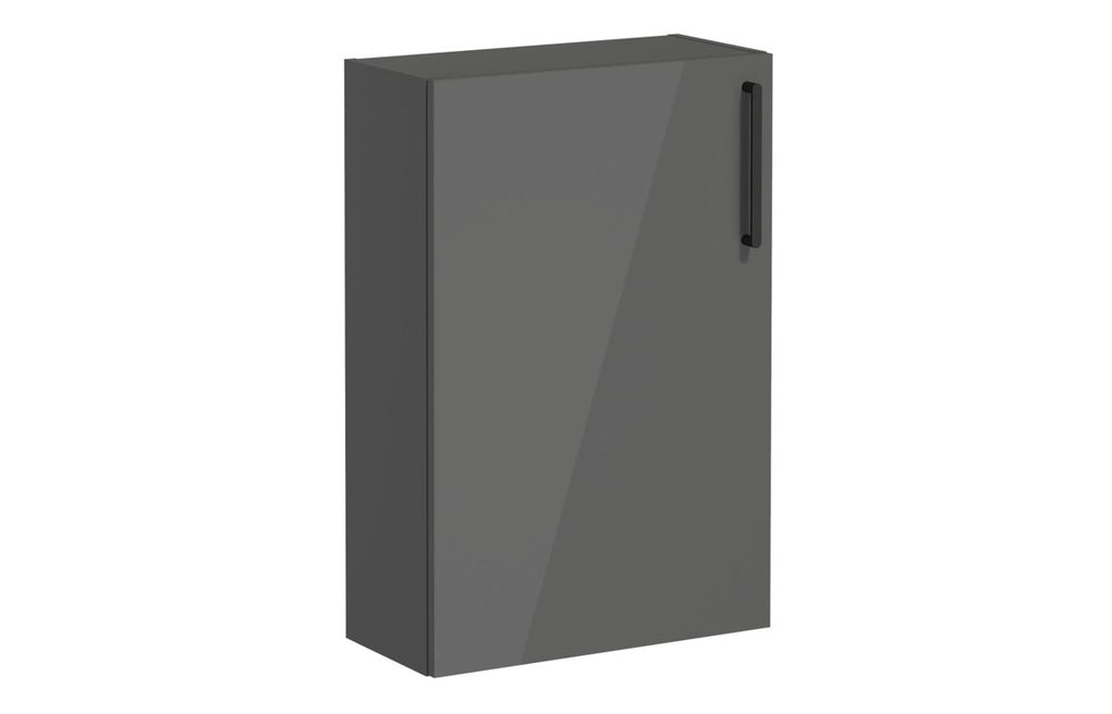 VTFT0456 - VitrA Root Flat 55cm 1 Door Slim Lower/Base Unit (LH Hinge) - Anthracite High Gloss image