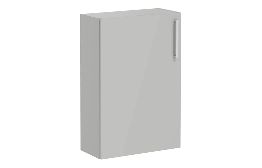VTFT0454 - VitrA Root Flat 55cm 1 Door Slim Lower/Base Unit (LH Hinge) - Shiny Pearl Grey image