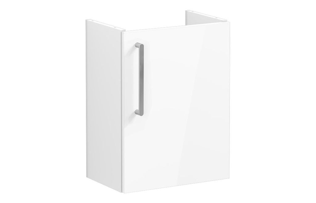 VTFT0620 - VitrA Root Flat 40cm 1 Door Wall Hung Slim Washbasin Unit (RH Hinge) - High Gloss White image