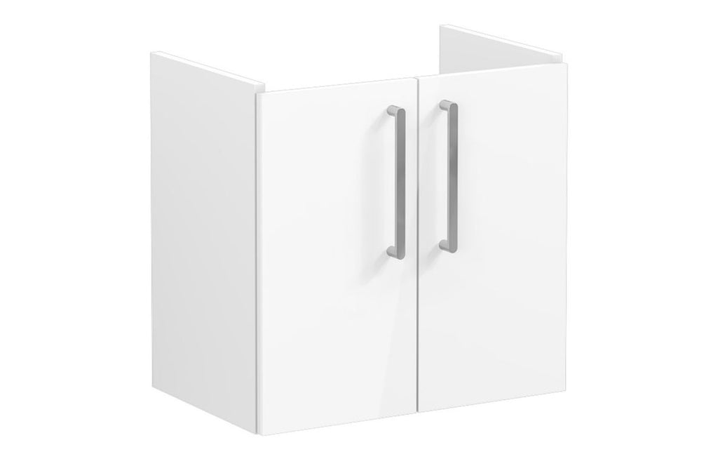 VTFT1496 - VitrA Root Flat 60cm 2 Door Wall Hung Slim Washbasin Unit - High Gloss White image