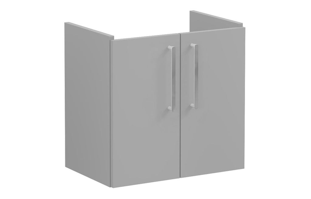 VTFT1358 - VitrA Root Flat 60cm 2 Door Wall Hung Slim Washbasin Unit - Matt Rock Grey image