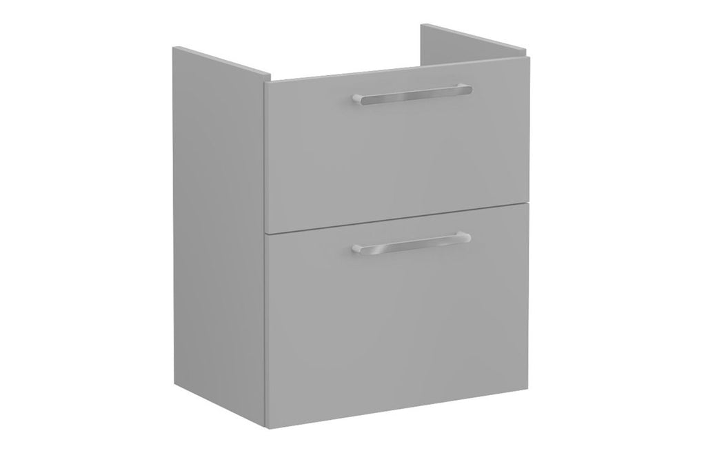 VTFT1434 - VitrA Root Flat 60cm 2 Drawer Slim Washbasin Unit - Matt Rock Grey image